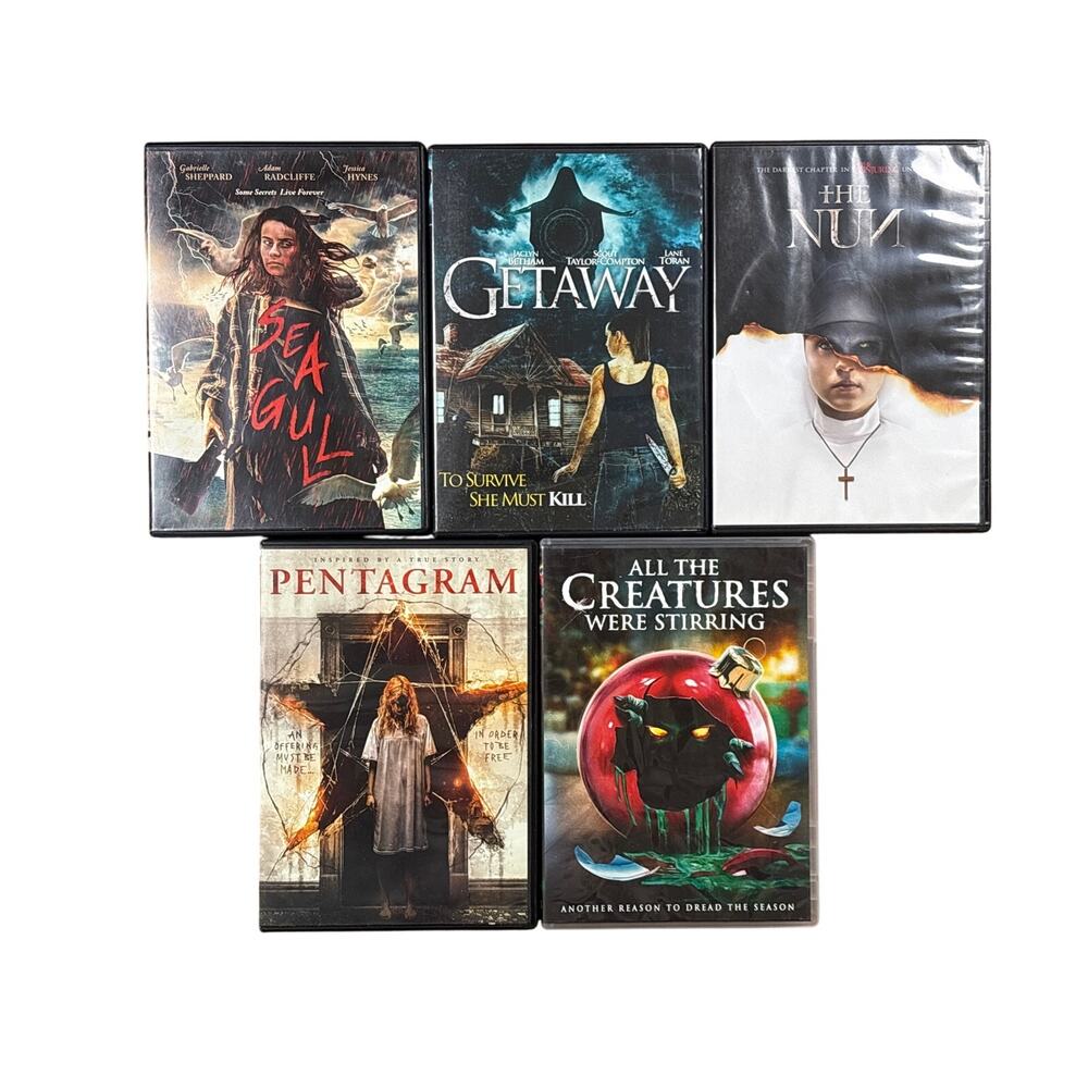 Horror 5 DVD bundle scary film movie seagull getaway nun pentagram Creature